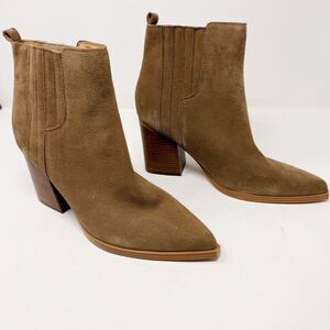 Marc Fisher Oshay Suede Leather Pointed Heeled Boots Size 12